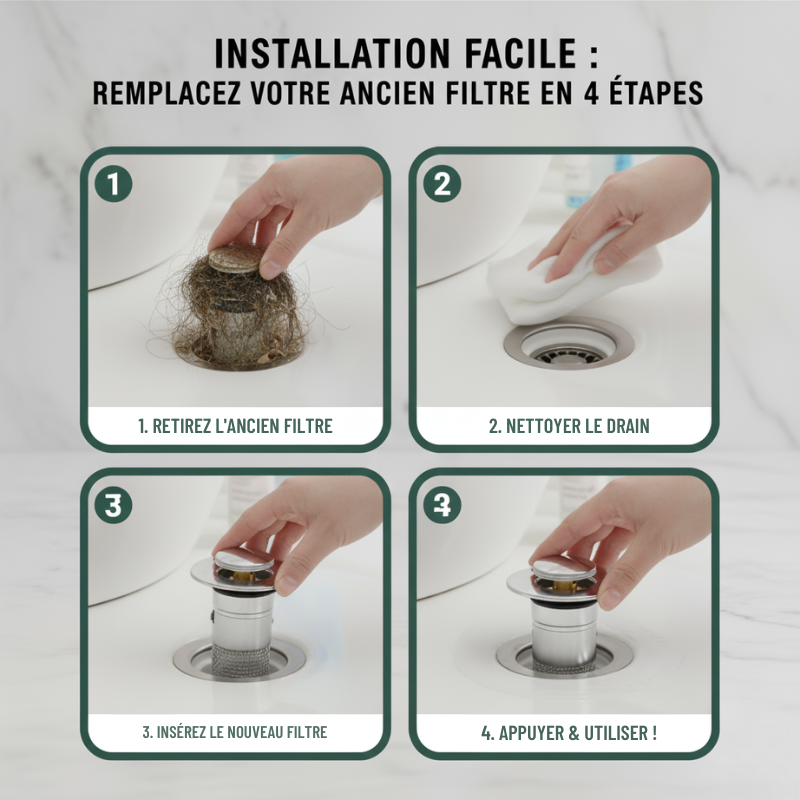 AquaBlock – Filtre anti-bouchon & anti-odeurs